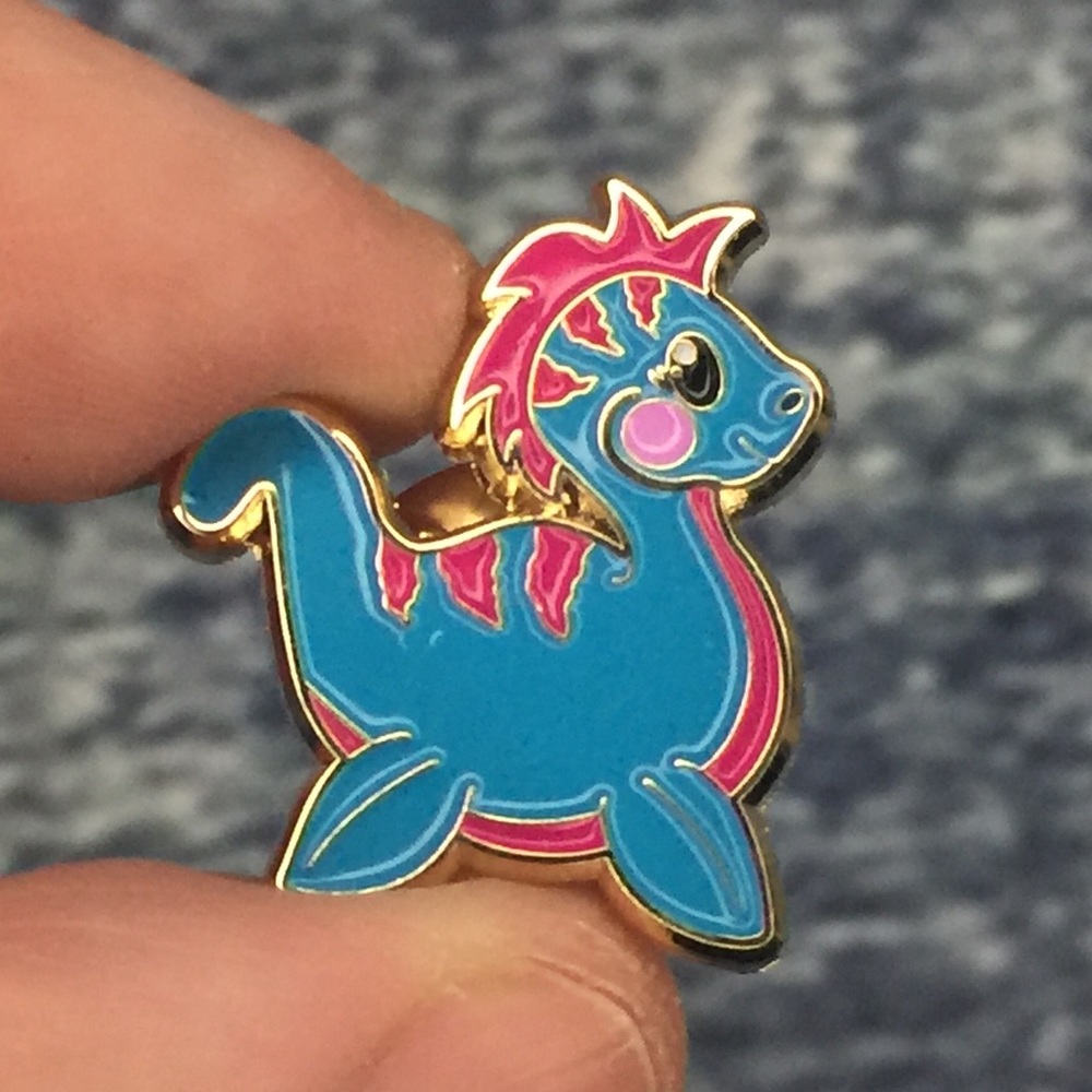 Plesiosaur 1 inch soft enamel lapel pin